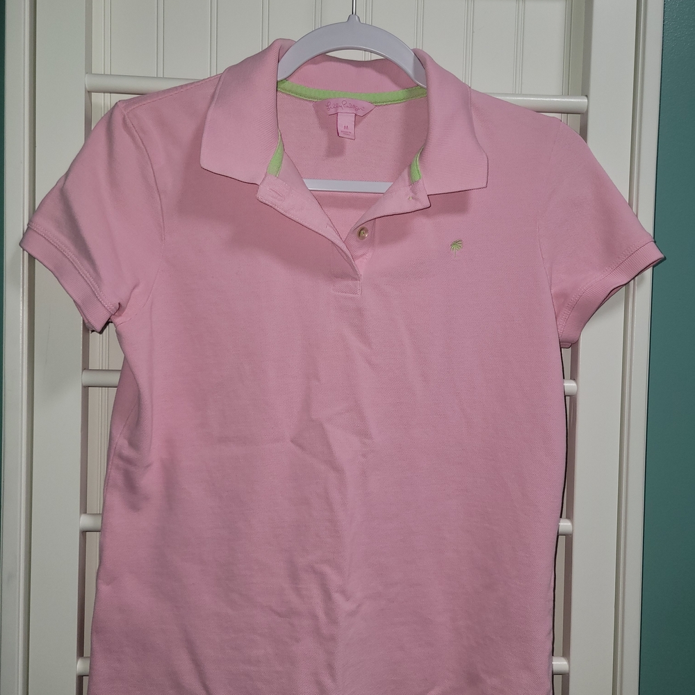 Lilly Pulitzer Pink and Green Polo Shirt